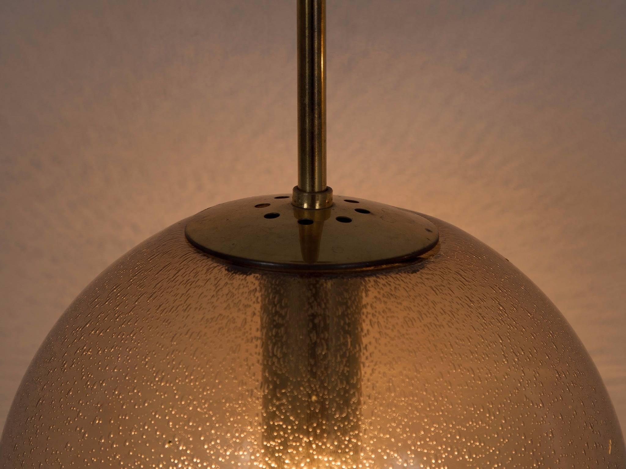 Mid-20th Century Large Set Brass and Smoked Glass Wall Lights
