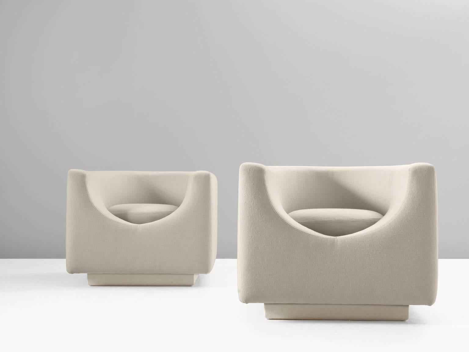 Post-Modern Newly Upholstered Lounge Chairs by Saporiti
