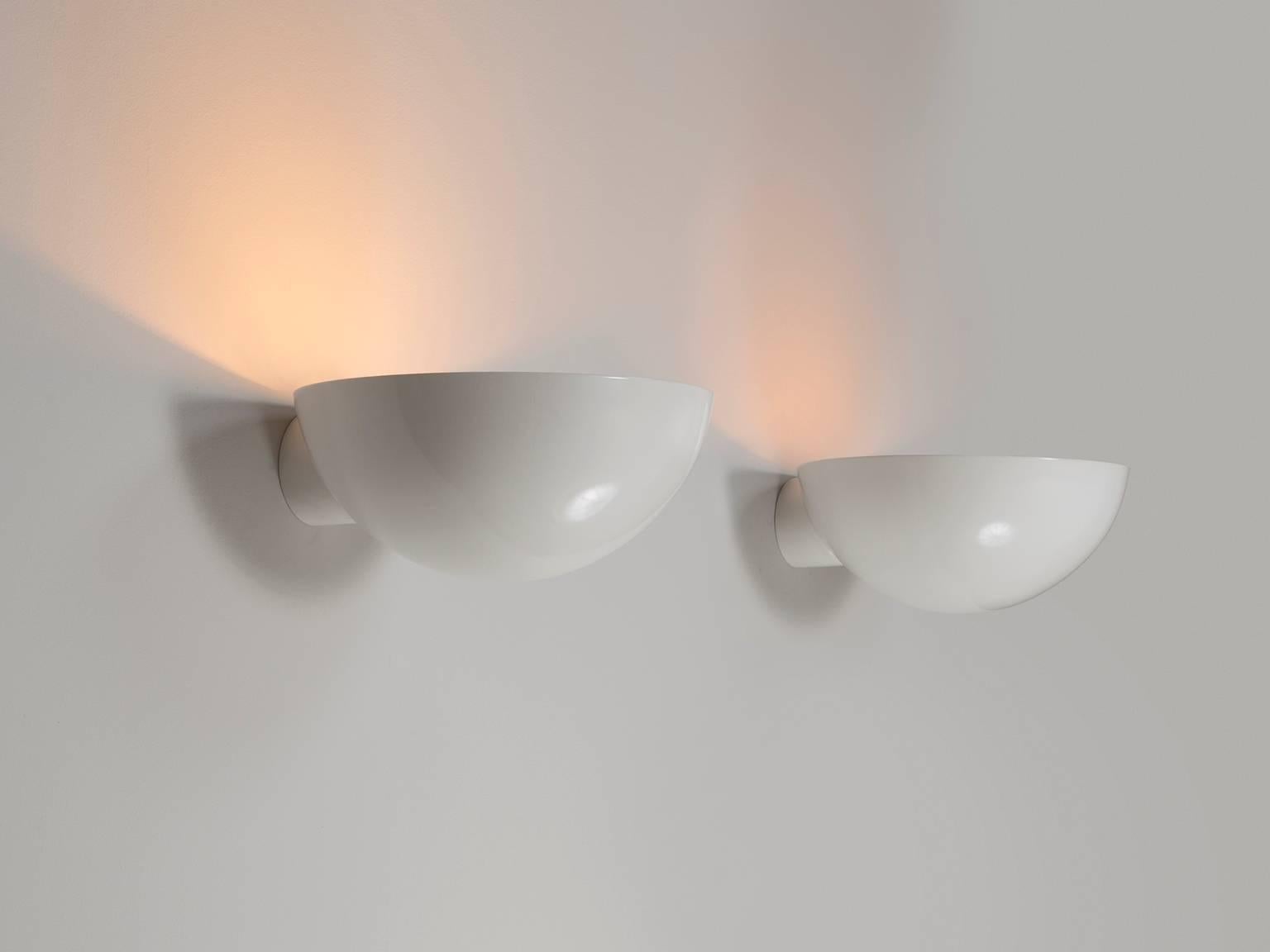 Unknown Set of Seven White Coated Wall Lights