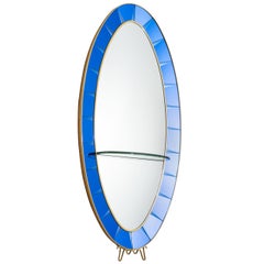Large Blue Cristal Art Mirror