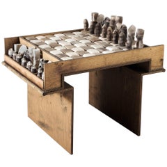 Exceptional Ceramic Chess Set and Table