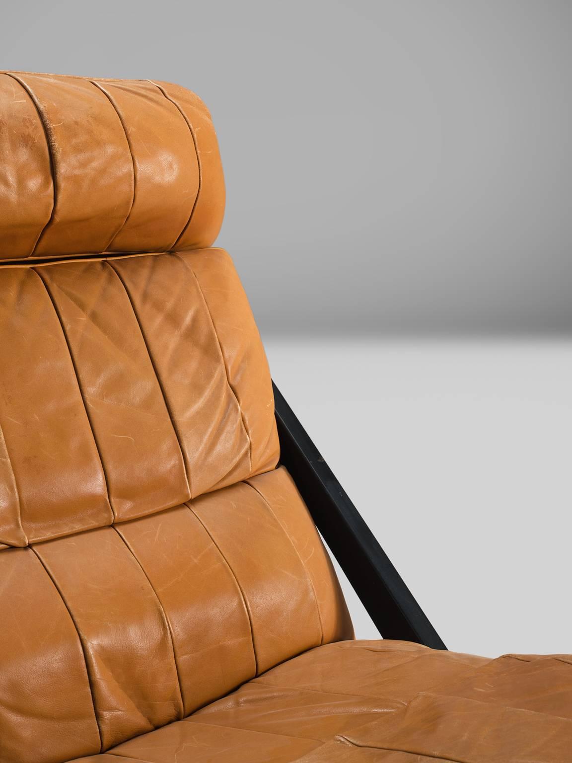 Ueli Berger Cognac Leather Lounge Chair for De Sede 1