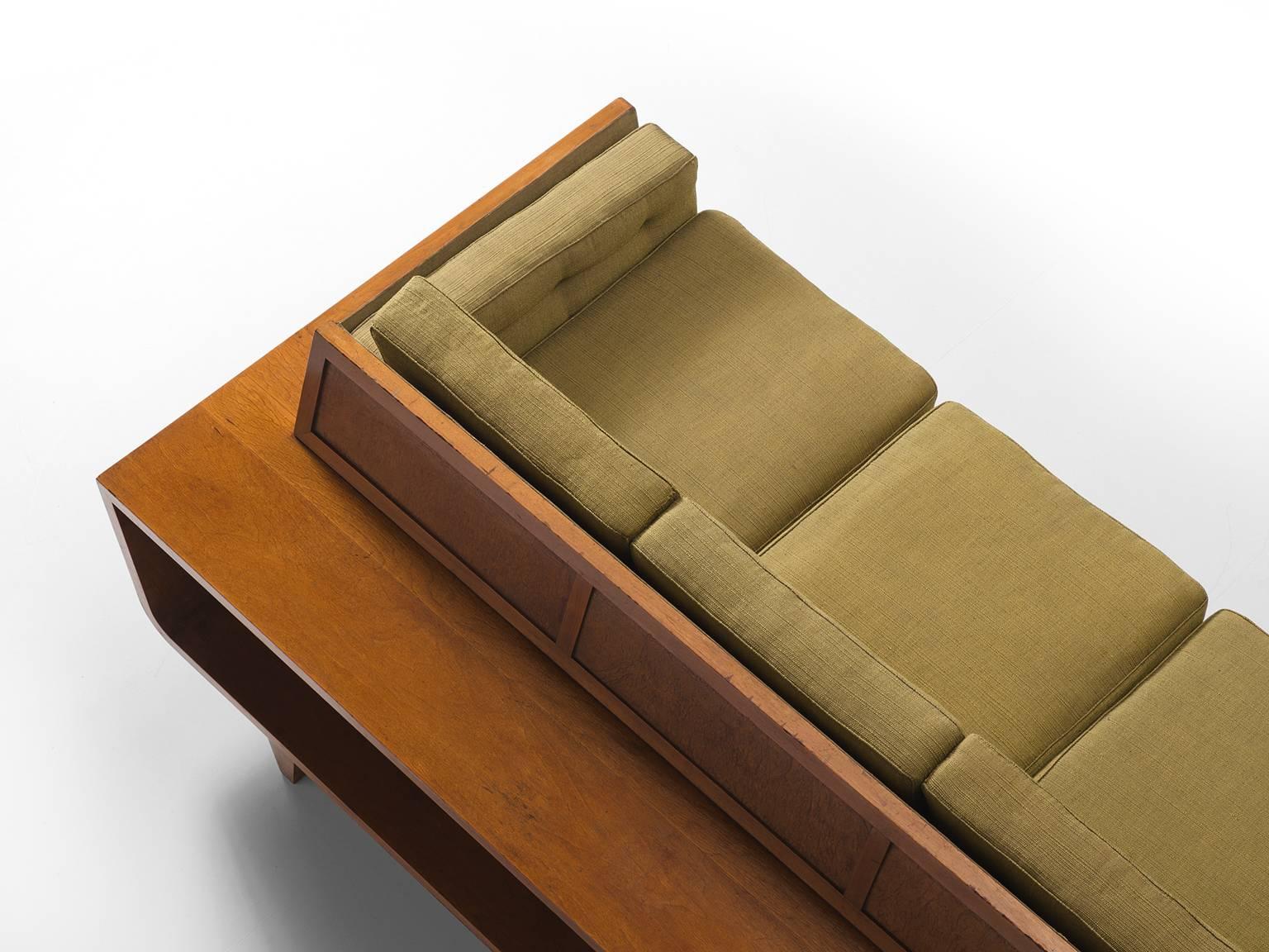 Free-Standing Italian Three-Seat Sofa in Walnut 3