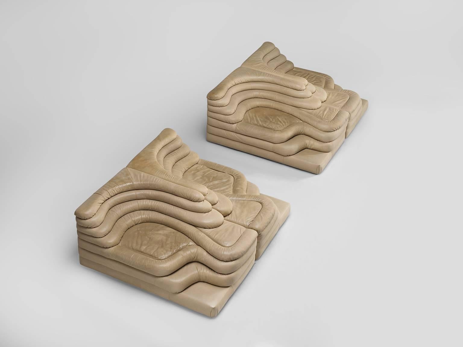 Post-Modern Ubald Klug Set of Four Patinated 'Landscapes' by De Sede