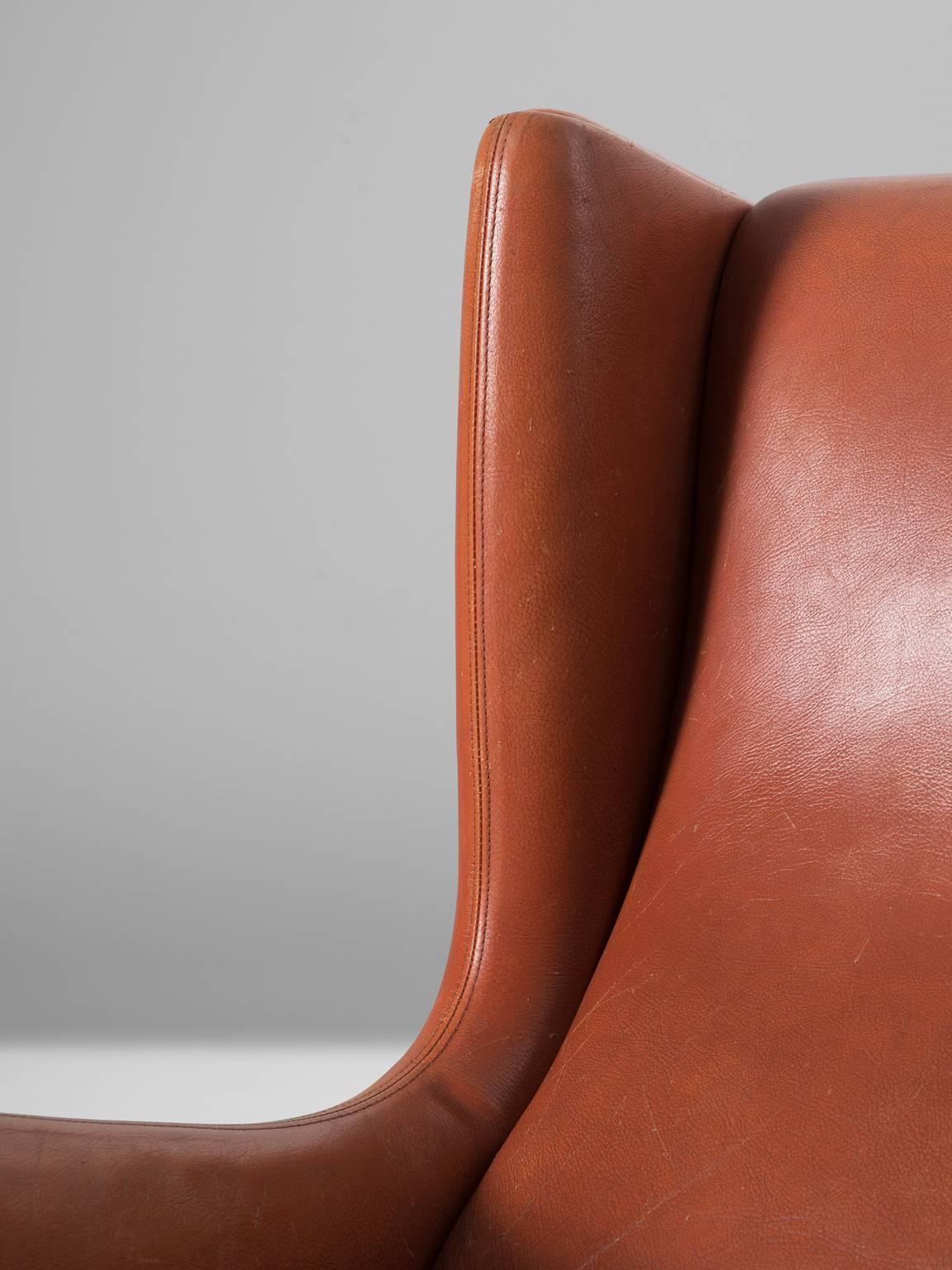 Illum Wikkelso Lounge Chair in Cognac Leather In Good Condition In Waalwijk, NL