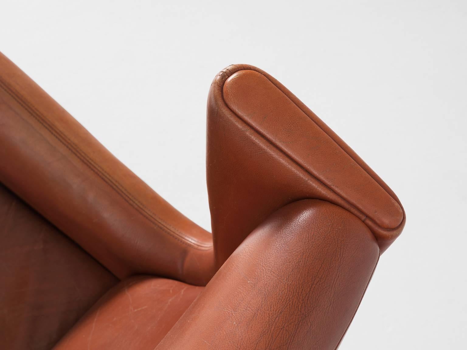 Mid-20th Century Illum Wikkelso Lounge Chair in Cognac Leather