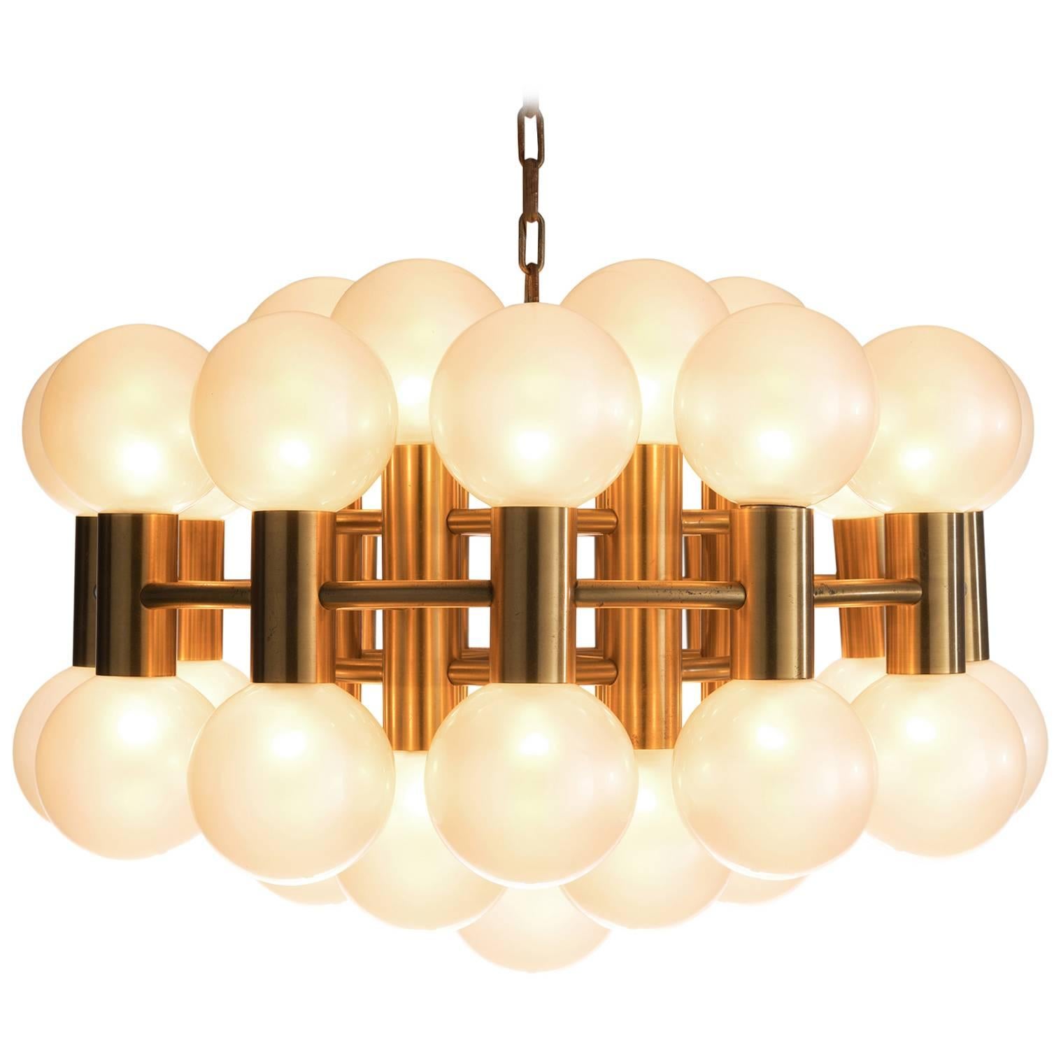 Motoko Ishii Pearl and Brass Chandelier for Staff, Germany