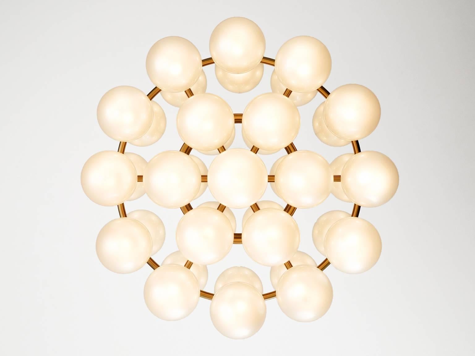 Motoko Ishii Pearl and Brass Chandelier for Staff, Germany 1