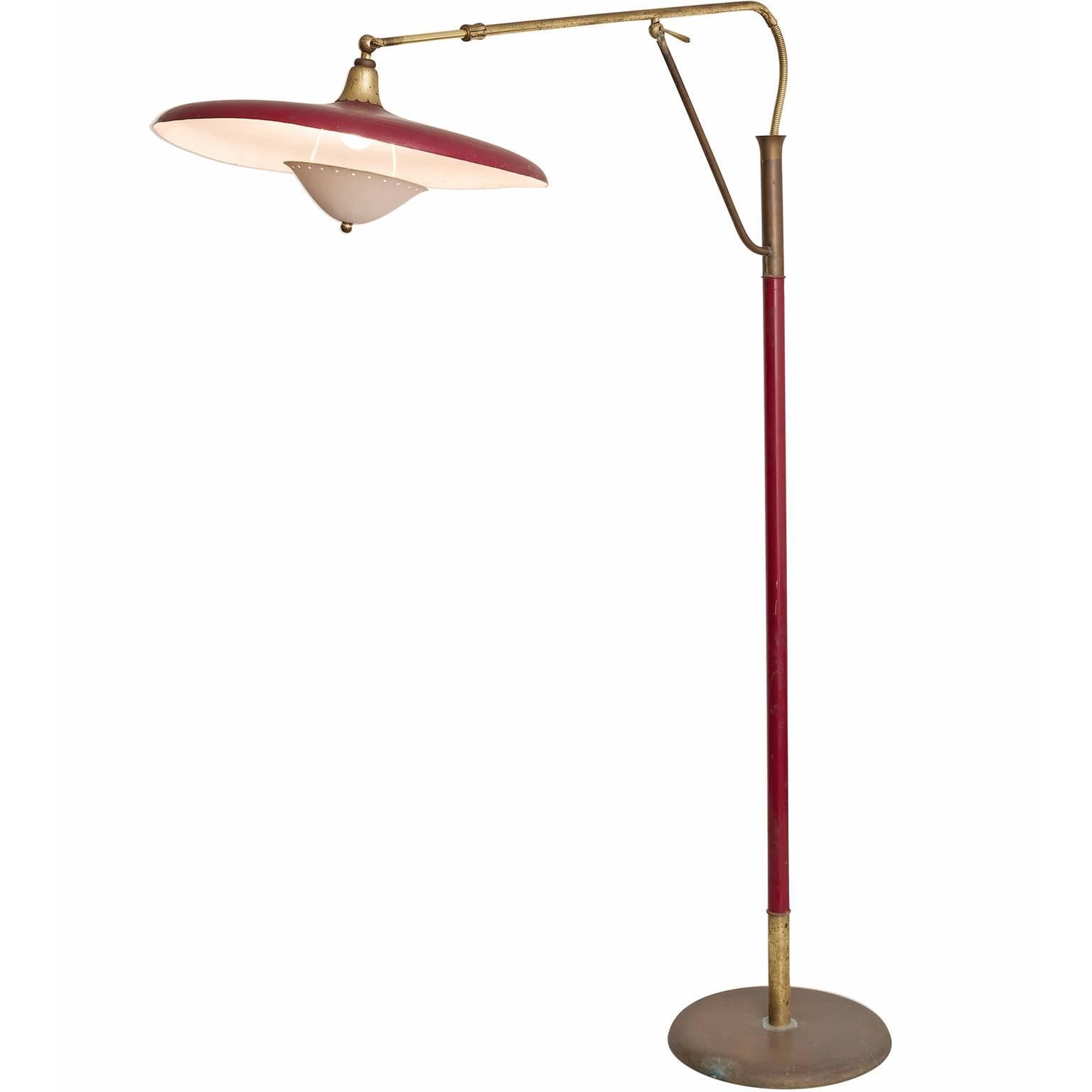 Arredoluce Floor Lamp in Brass, 1950s