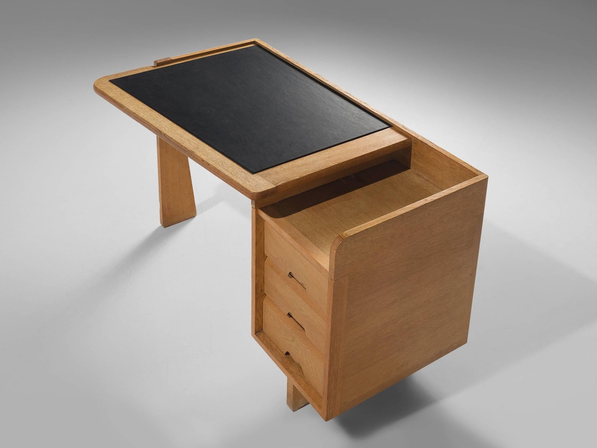 Guillerme et Chambron Desk in Oak by France, 1960s 1