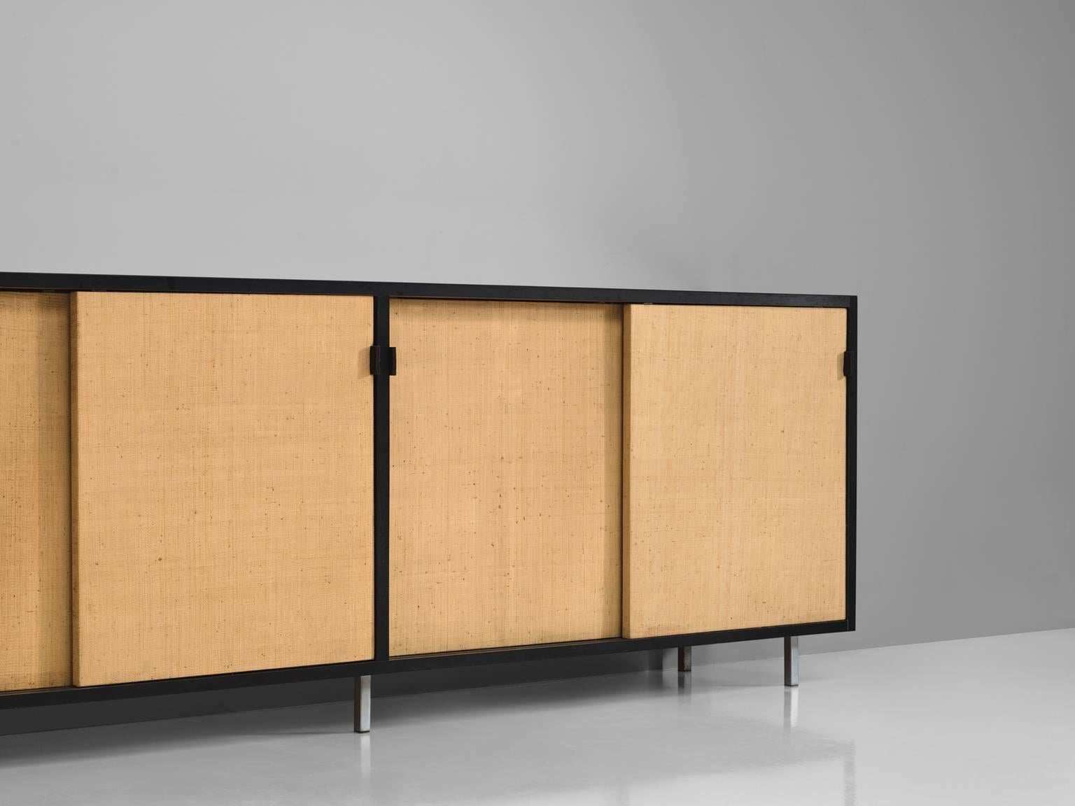 Florence Knoll Seagrass Credenza Designed for Knoll In Good Condition In Waalwijk, NL