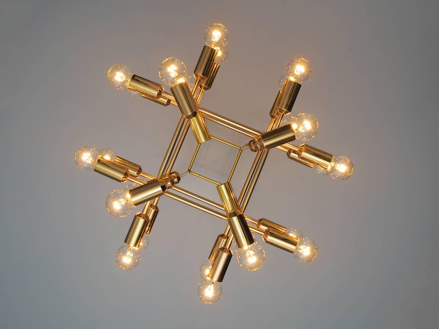 Swiss Chandelier in Brass 1