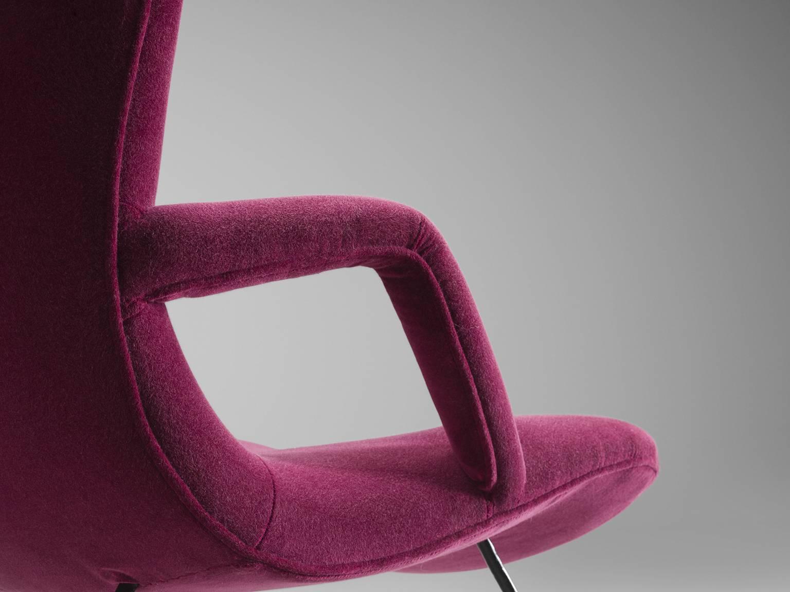 Steel Eisler & Hauner Pair of Magenta Chairs, 1950s