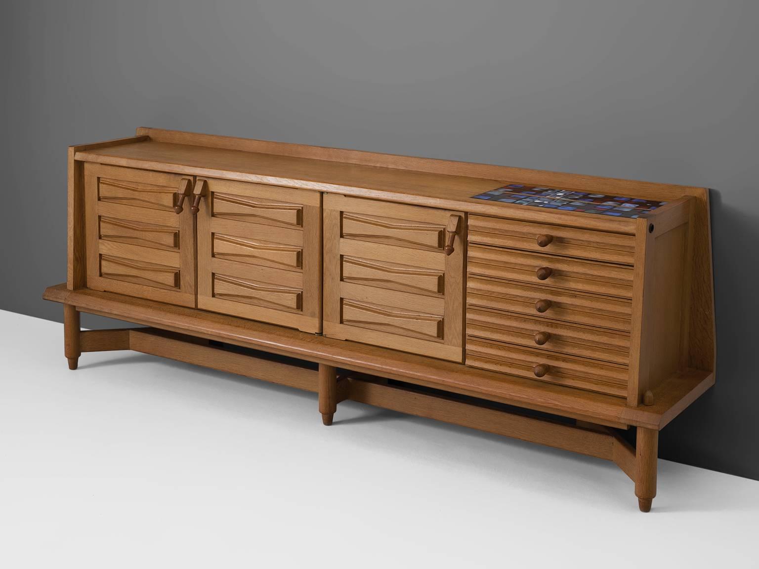 French Guillerme and Chambron Credenza in Oak