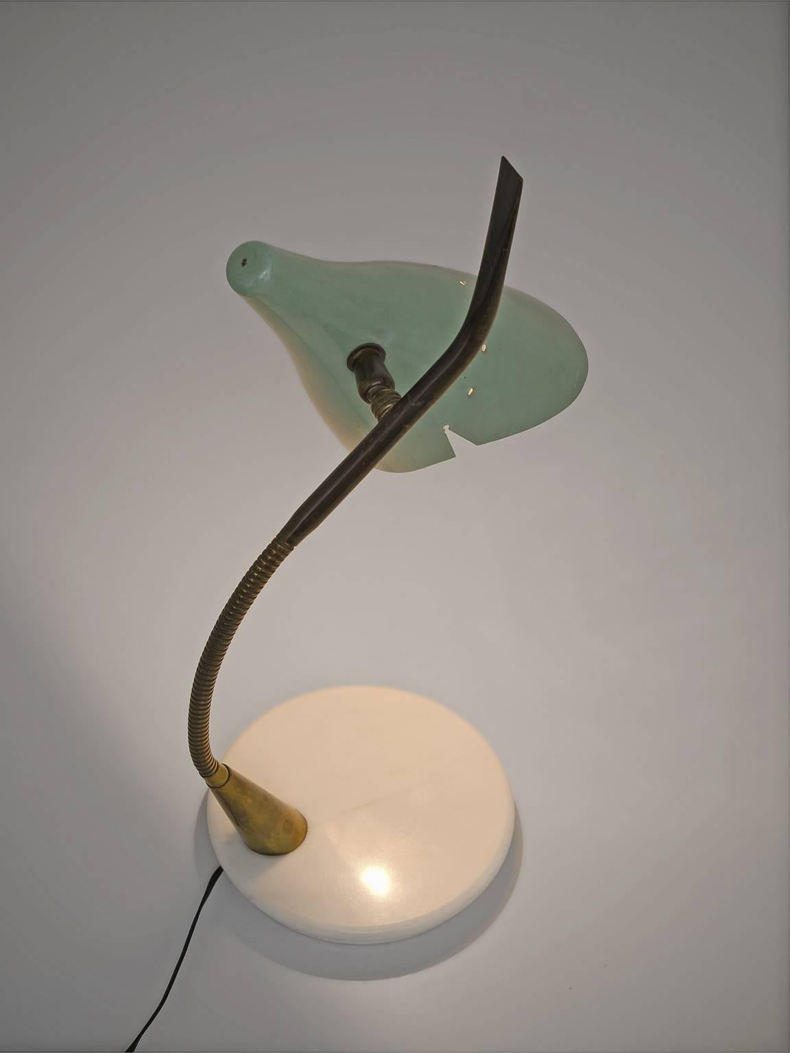 Italian Turquoise Oscar Torlasco Marble Table Lamp for Lumen