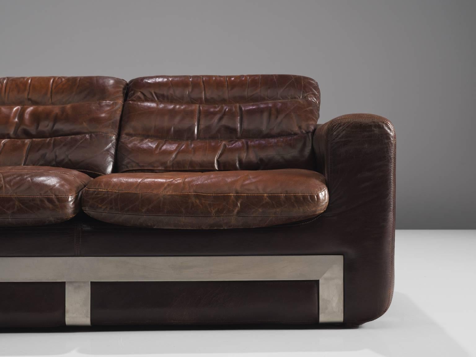 roche bobois white leather sofa