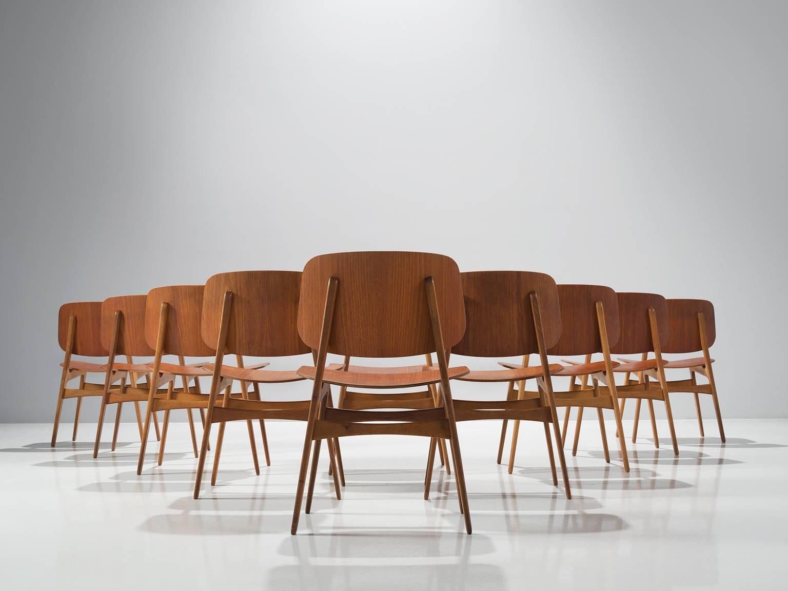 Scandinavian Modern Børge Mogensen Set of Ten Soborg Chairs