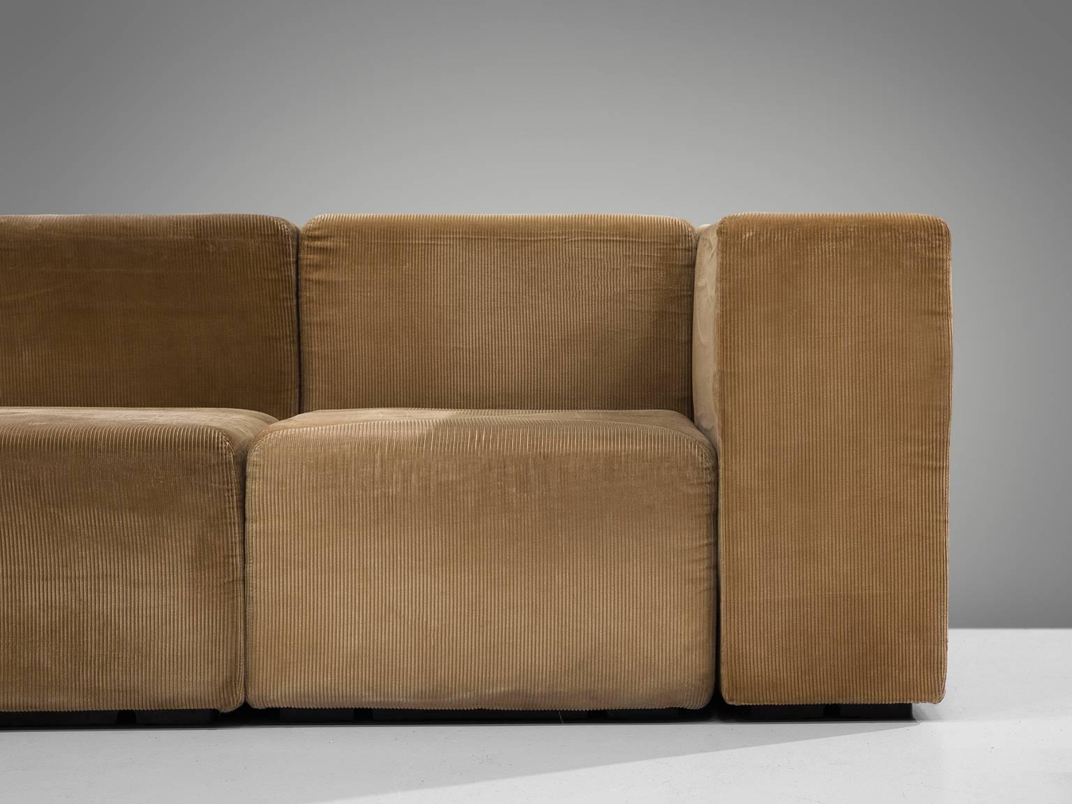 Anonima Castelli Large Sectional Sofa in Suede, 1970s 1