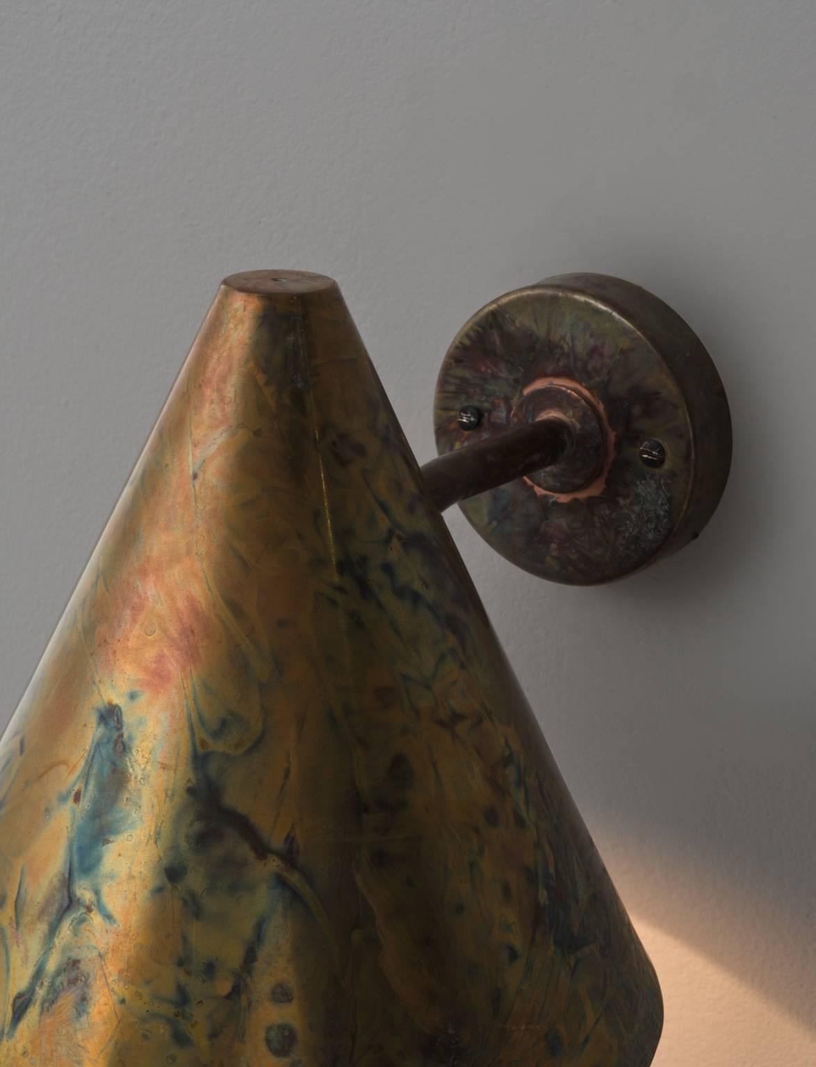 Mid-20th Century Hans-Agne Jakobsson Pair of Wall Lights in Copper