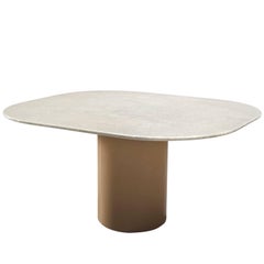 Pedestal Table by B&B Italia in Leather and Marble