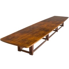 Large Conference Table in Walnut with Inlay