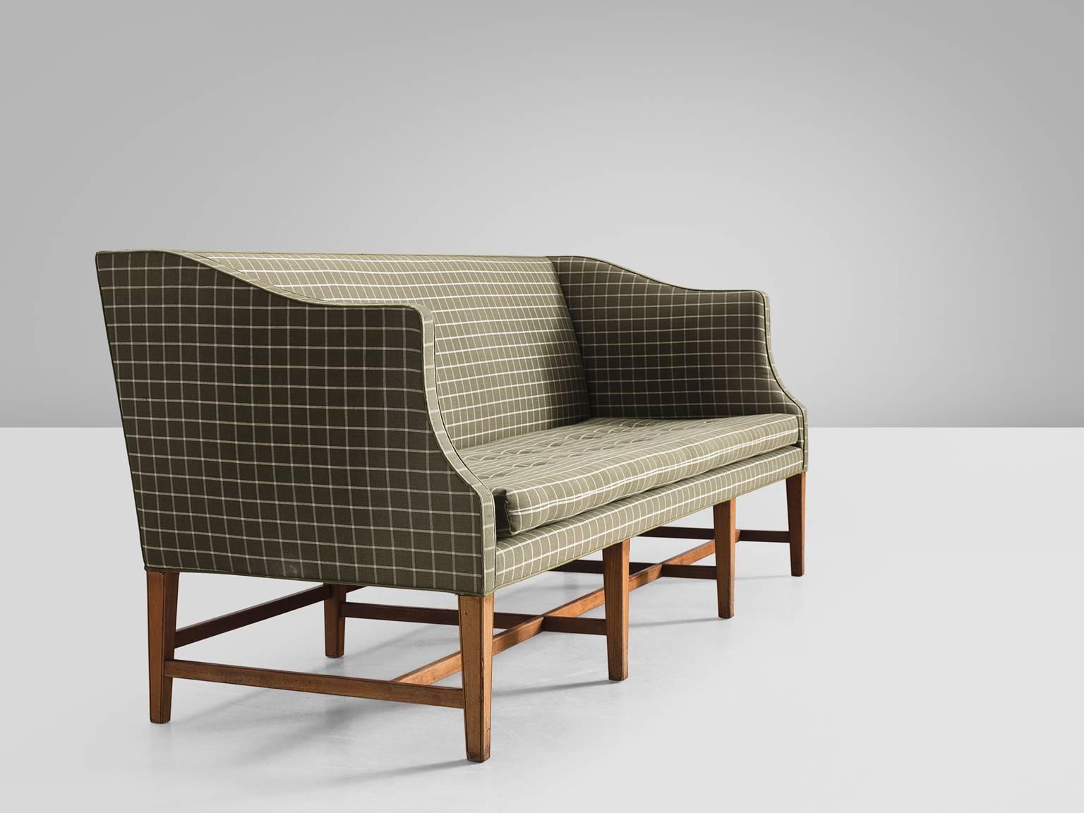 Scandinavian Modern Danish Cabinetmaker Three-Seat Mahogany Sofa