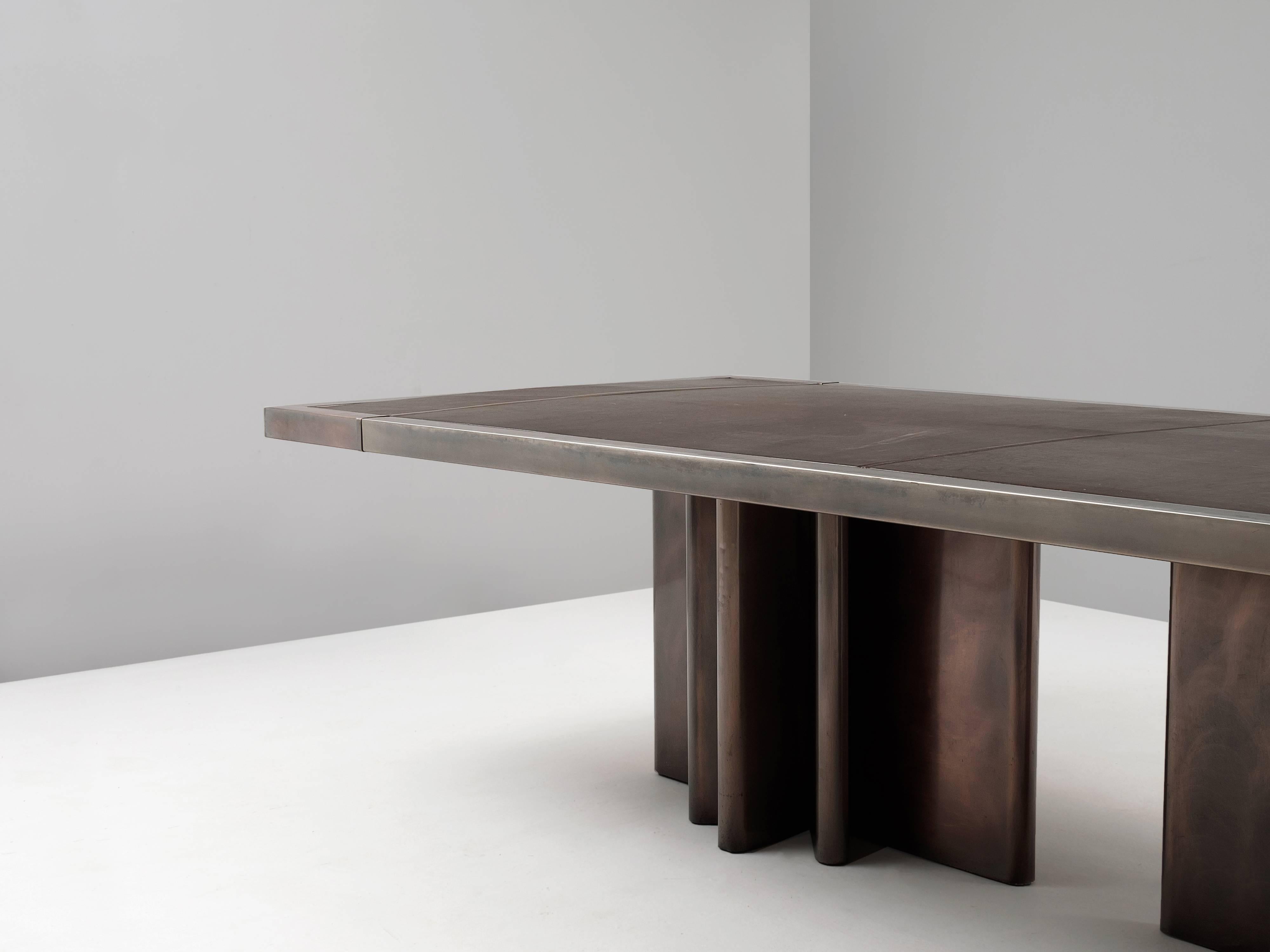 Belgian Conference Table with Leather Top 