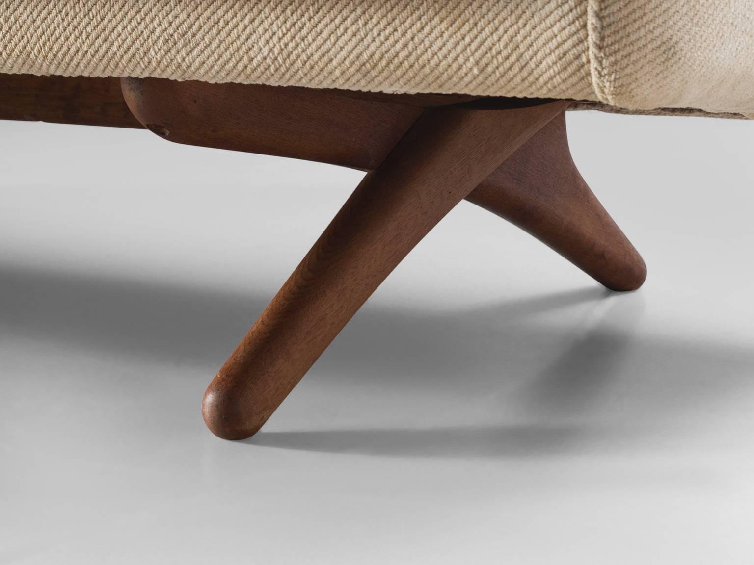 Illum Wikkelsø Three-Seat Sofa in Beige Fabric Upholstery 1