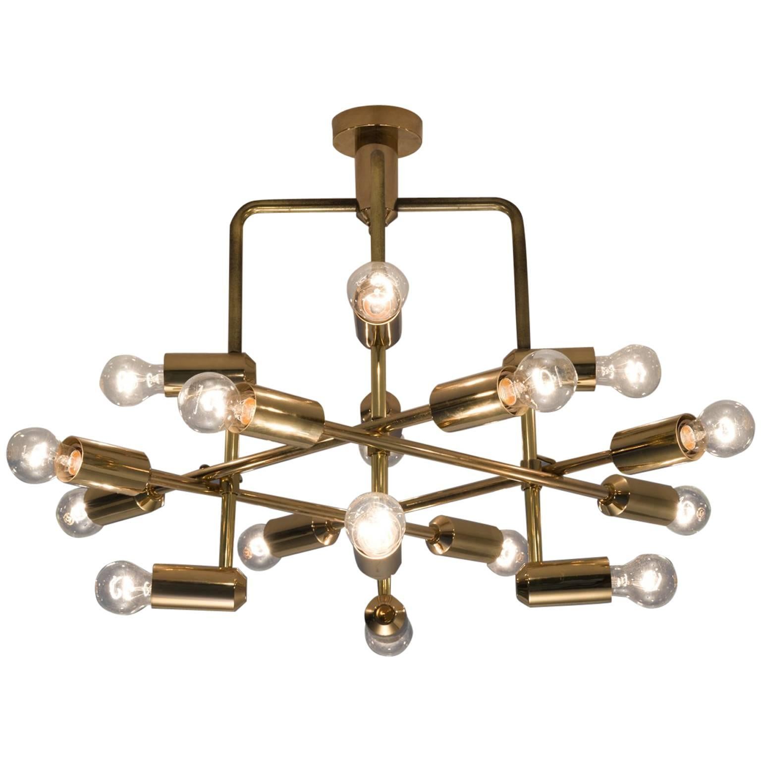 Swiss Chandelier in Brass, 1960s