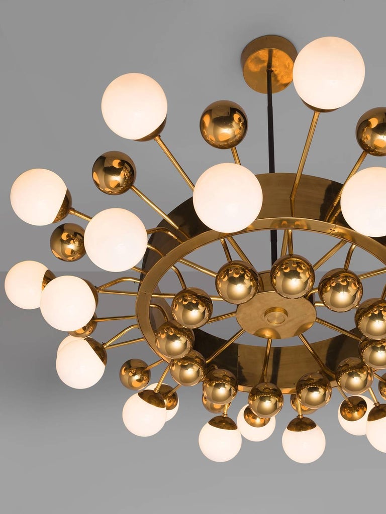 Large Brass Sputnik Chandelier For Sale at 1stDibs