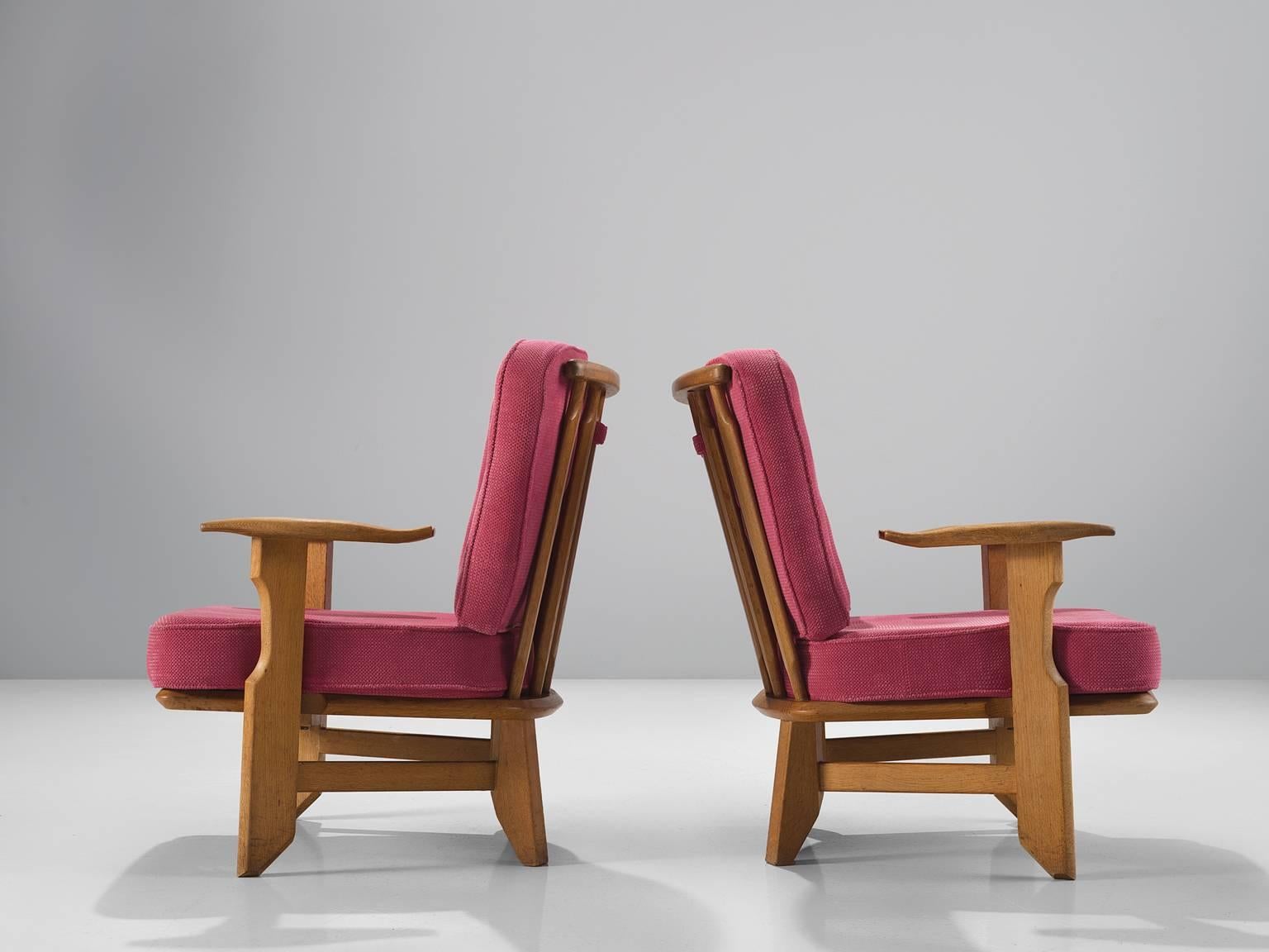 Guillerme & Chambron Carved Solid Oak Chairs In Good Condition In Waalwijk, NL