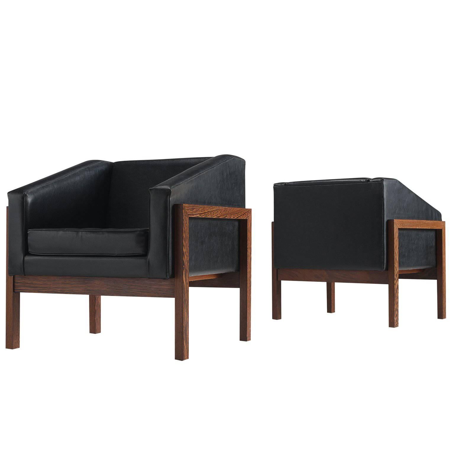 Unique Set of Two Dutch Armchairs by Wim Den Boon