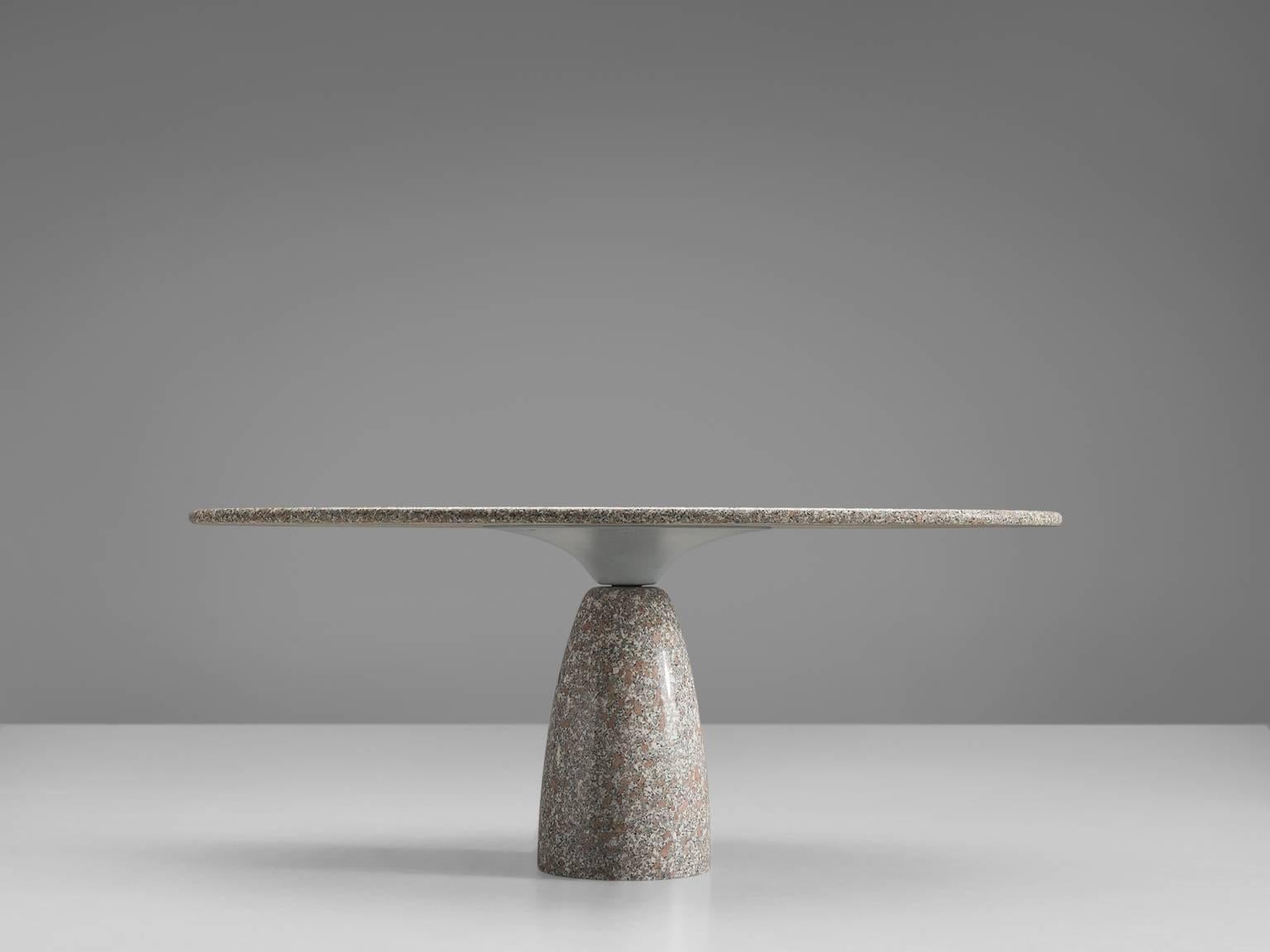 Post-Modern Italian Granite Oval Dining Table