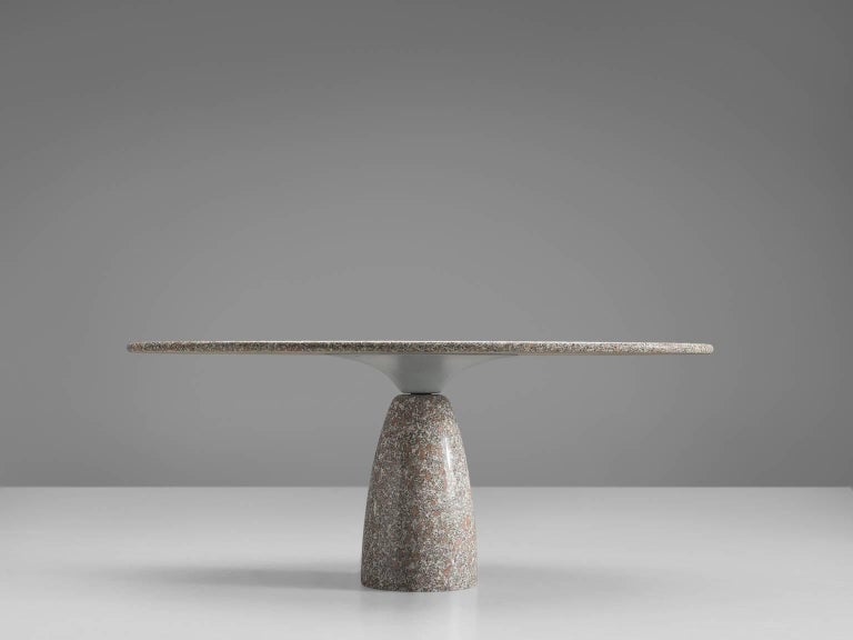Italian Granite Oval Dining Table For Sale at 1stDibs
