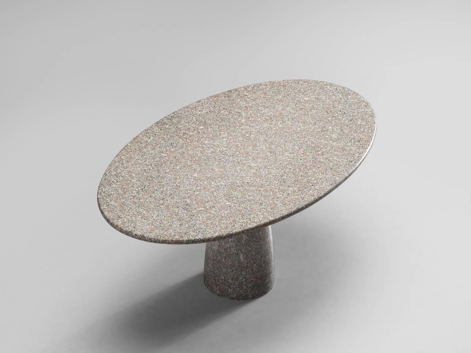 Late 20th Century Italian Granite Oval Dining Table