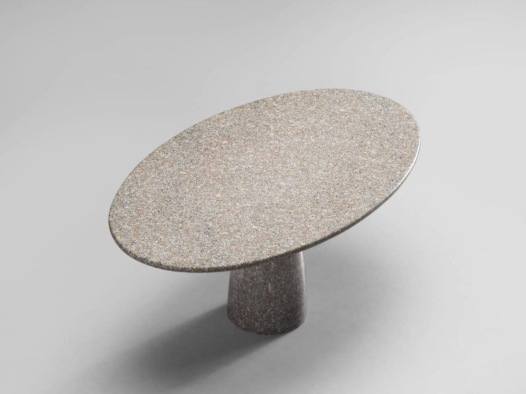 Italian Granite Oval Dining Table For Sale at 1stDibs