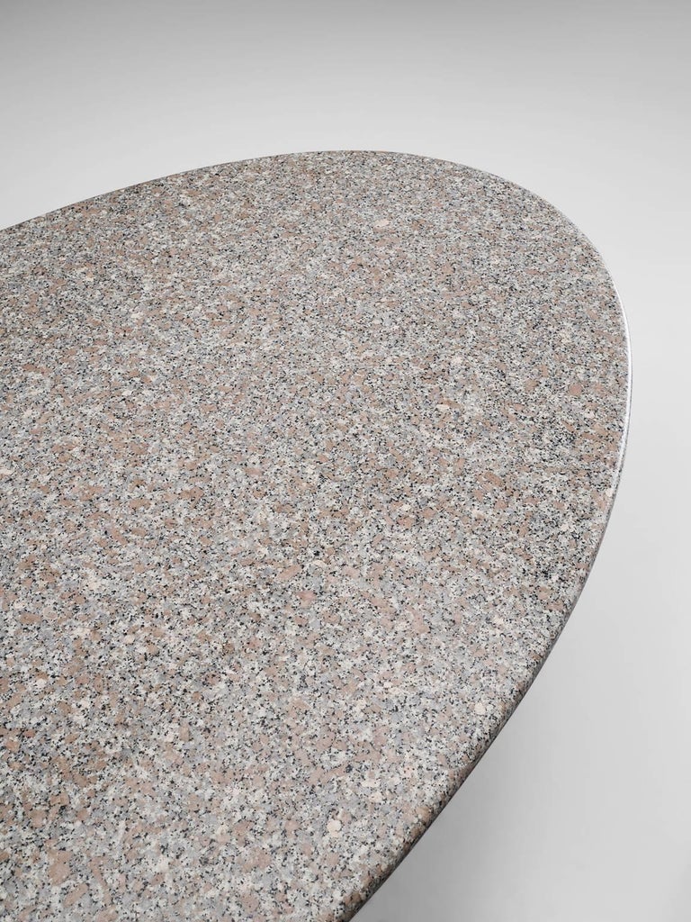 Italian Granite Oval Dining Table For Sale at 1stDibs