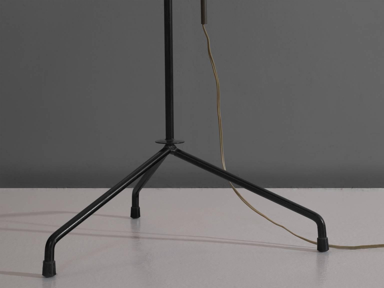 Louis C. Kalff Adjustable Floor Lamp in Metal In Good Condition In Waalwijk, NL