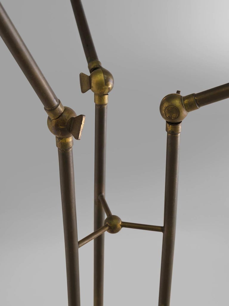 Italian Multicolored Floor Lamp with Brass and Marble For Sale at 1stDibs