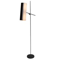 Modernist Chrome Floor Lamp with Adjustable Shade