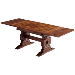 Dining Table in Oak and Bronze by Charles Dudouyt