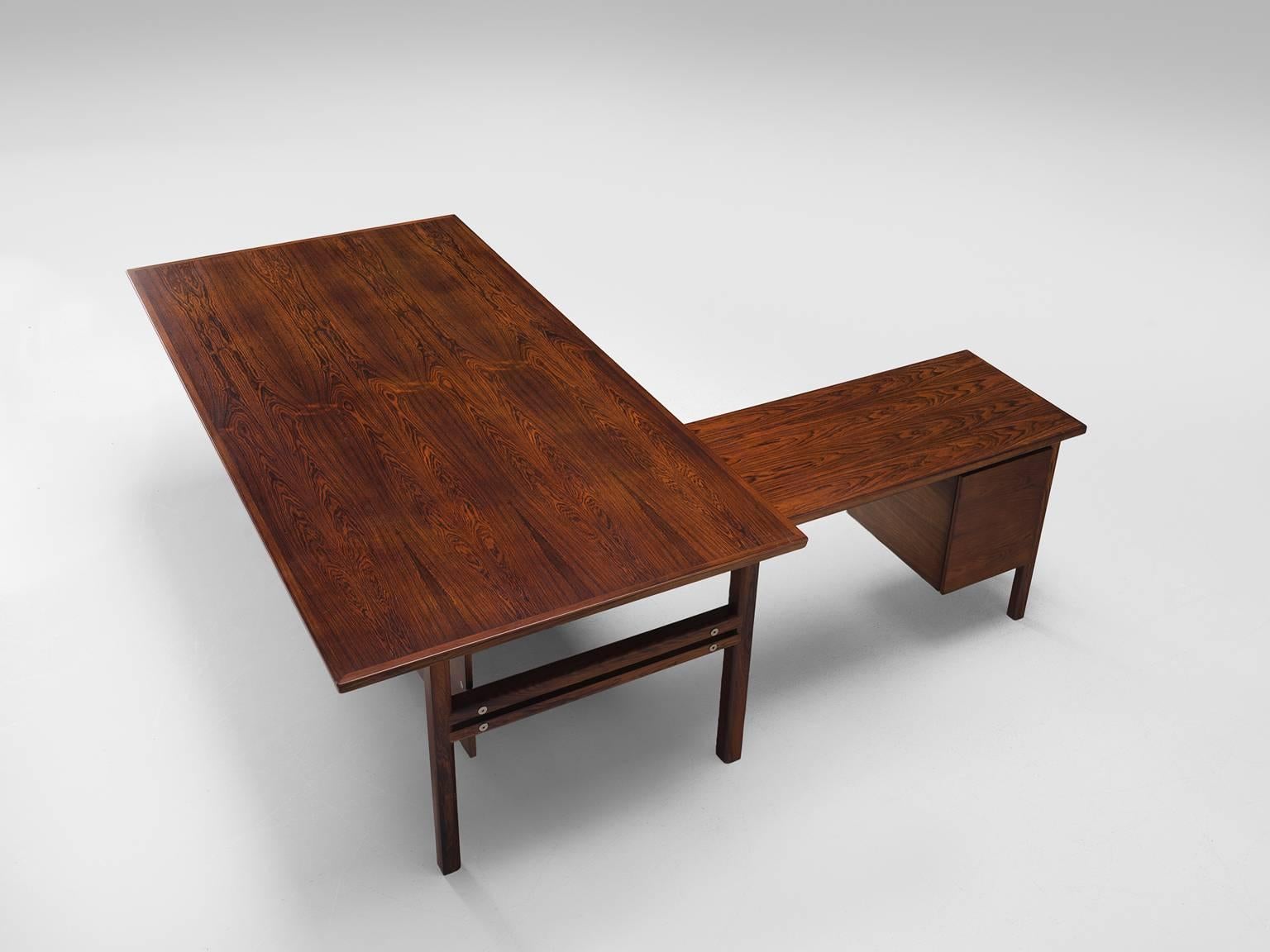 Danish Arne Vodder Rosewood Corner Desk for Sibast