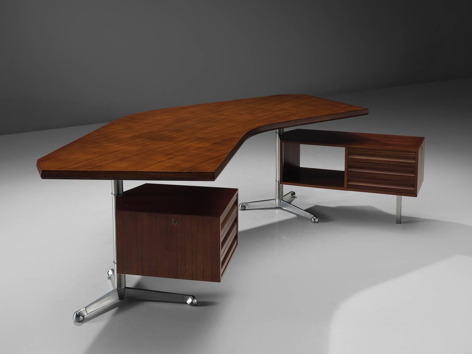 Italian Osvaldo Borsani for Tecno Refinished Boomerang Desk