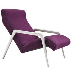 Italian Lounge Chair in Purple Upholstery