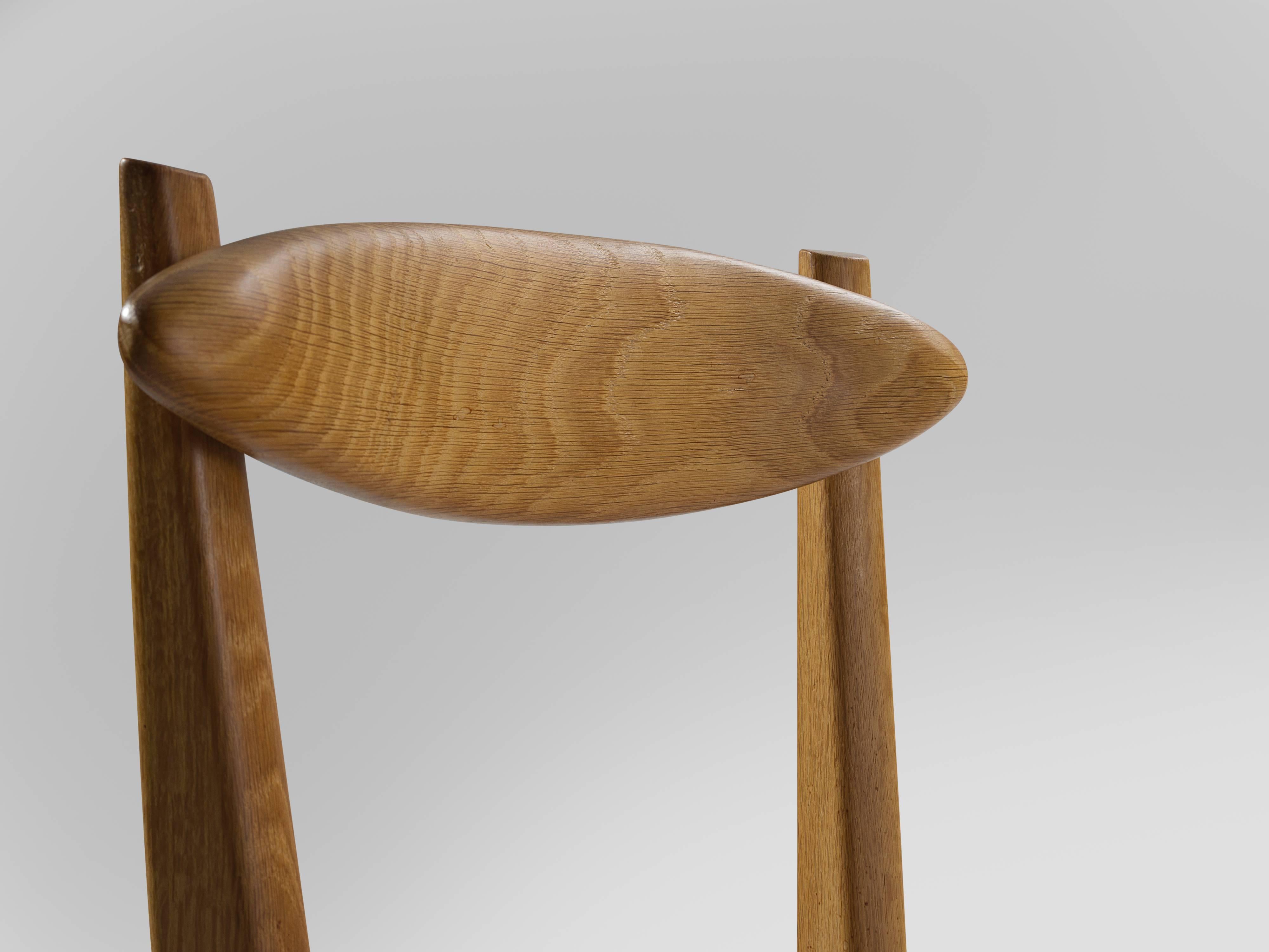 Guillerme & Chambron Set of Dining Chairs in Solid Oak 1