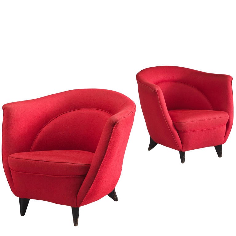 Guglielmo Veronesi Pair of High Back Easy Chairs 1