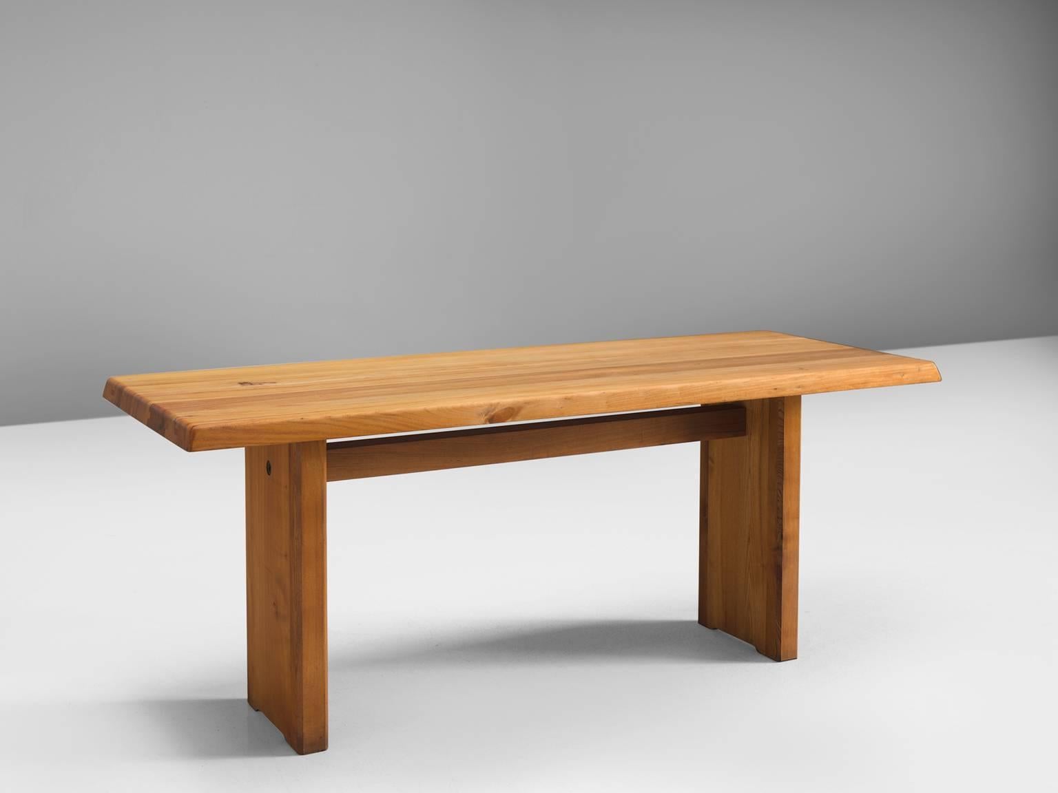 French Pierre Chapo Patinated Elm Dining Table