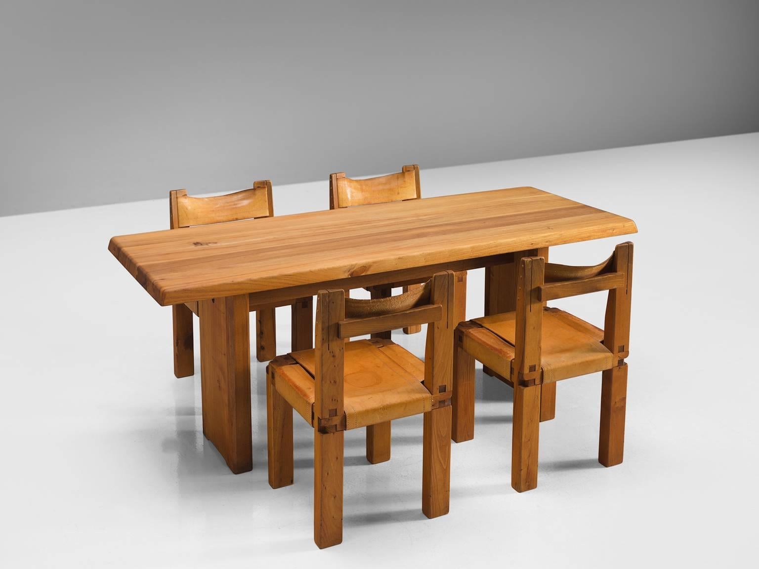 Pierre Chapo Patinated Elm Dining Table 2