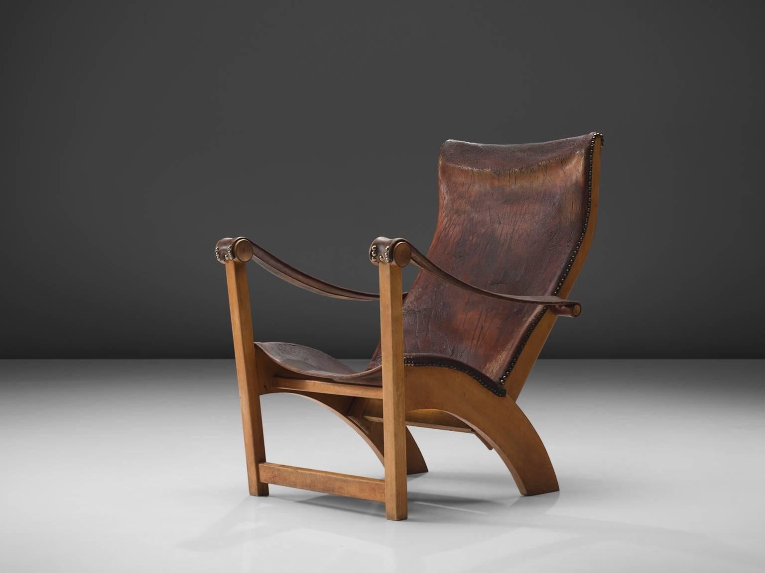 Mid-20th Century Mogens Voltelen for Niels Vodder Original Patinated 'Copenhagen Chair'