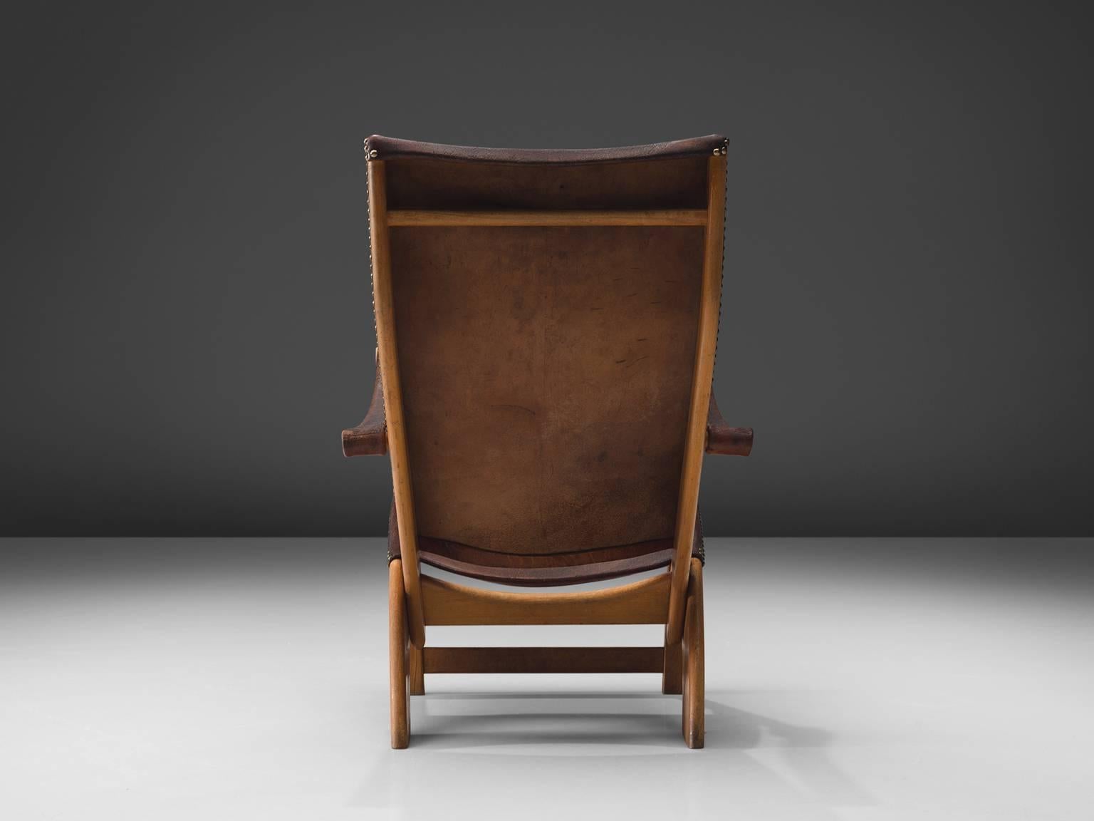 Danish Mogens Voltelen for Niels Vodder Original Patinated 'Copenhagen Chair'